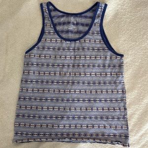 on the byas blue patterned mens tank.